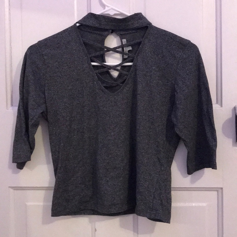 gray charlotte russe crop top